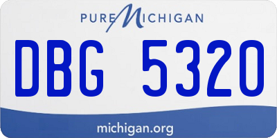 MI license plate DBG5320