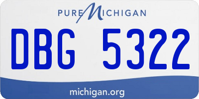MI license plate DBG5322