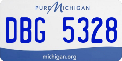 MI license plate DBG5328