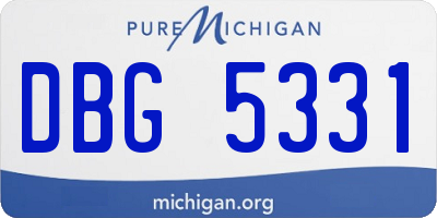 MI license plate DBG5331