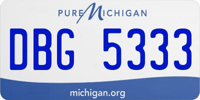 MI license plate DBG5333