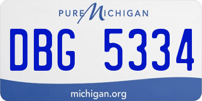 MI license plate DBG5334