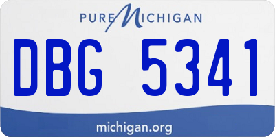 MI license plate DBG5341