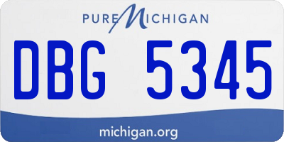 MI license plate DBG5345