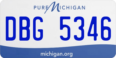 MI license plate DBG5346