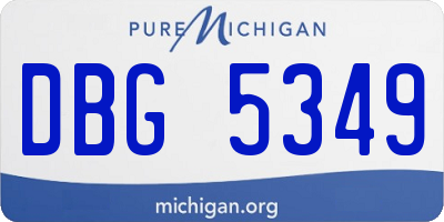 MI license plate DBG5349