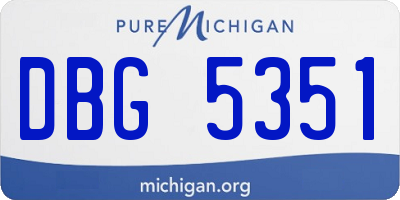 MI license plate DBG5351