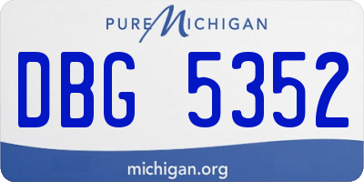 MI license plate DBG5352