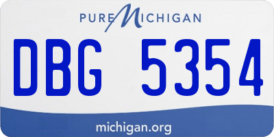 MI license plate DBG5354
