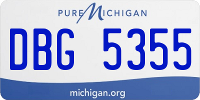 MI license plate DBG5355