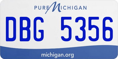 MI license plate DBG5356