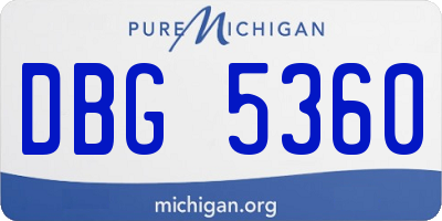MI license plate DBG5360