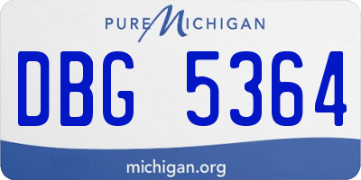 MI license plate DBG5364