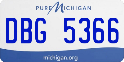 MI license plate DBG5366