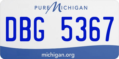 MI license plate DBG5367