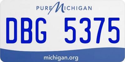 MI license plate DBG5375