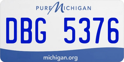 MI license plate DBG5376