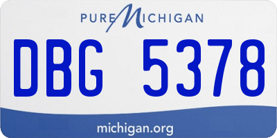 MI license plate DBG5378