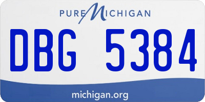 MI license plate DBG5384