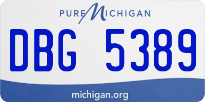 MI license plate DBG5389