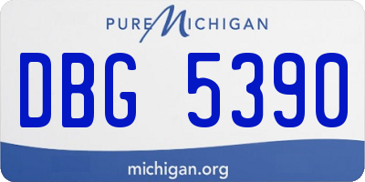 MI license plate DBG5390