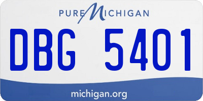 MI license plate DBG5401