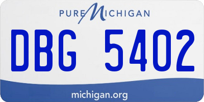 MI license plate DBG5402