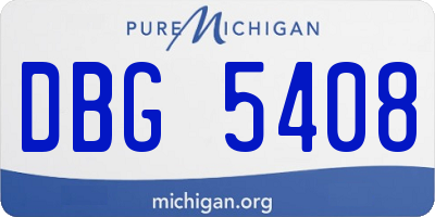 MI license plate DBG5408
