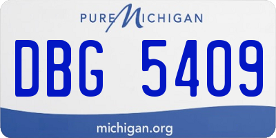 MI license plate DBG5409