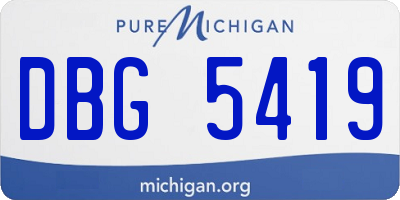 MI license plate DBG5419