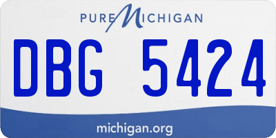 MI license plate DBG5424