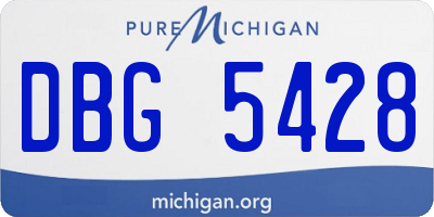 MI license plate DBG5428