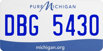 MI license plate DBG5430