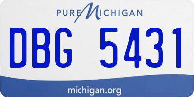 MI license plate DBG5431