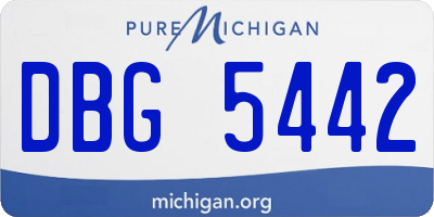 MI license plate DBG5442