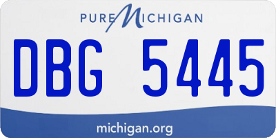 MI license plate DBG5445