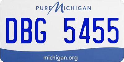 MI license plate DBG5455