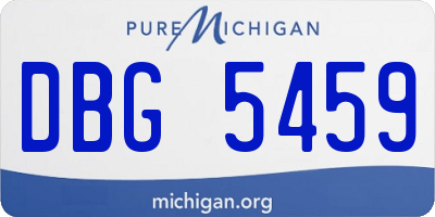 MI license plate DBG5459