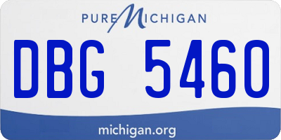 MI license plate DBG5460