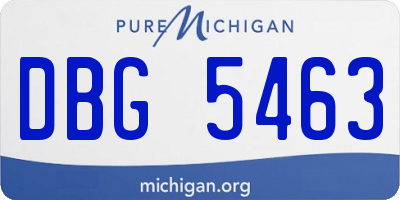 MI license plate DBG5463