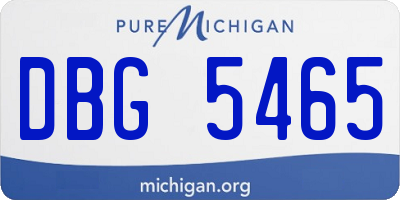 MI license plate DBG5465