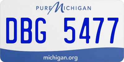 MI license plate DBG5477