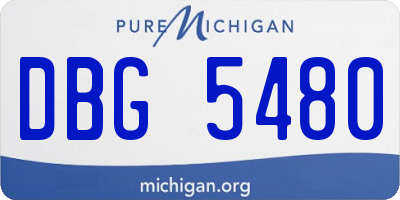 MI license plate DBG5480