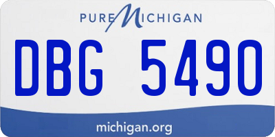 MI license plate DBG5490