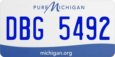 MI license plate DBG5492