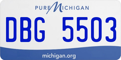 MI license plate DBG5503