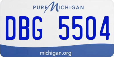 MI license plate DBG5504