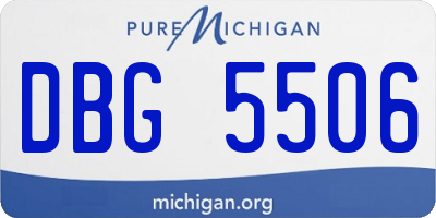 MI license plate DBG5506