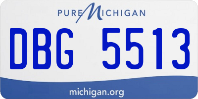 MI license plate DBG5513