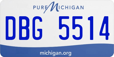 MI license plate DBG5514